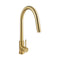 Kitchen Pull Out Tap Brushed Gold Round Swivel Spout Kitchen Mixer Tap