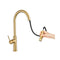 Kitchen Pull Out Tap Sink Mixer Tap Swivel Brass Tap Brushed Gold