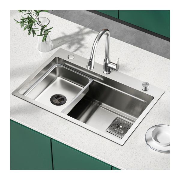 Kitchen Sink Stainless Steel Smart Drainage Single Bowl