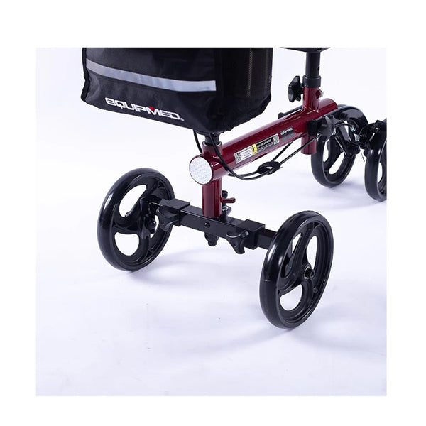 Knee Scooter Walker Dual Brakes Bag Broken Leg Ankle Foot Mobility Red
