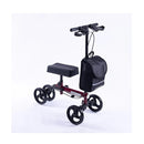Knee Scooter Walker Dual Brakes Bag Broken Leg Ankle Foot Mobility Red