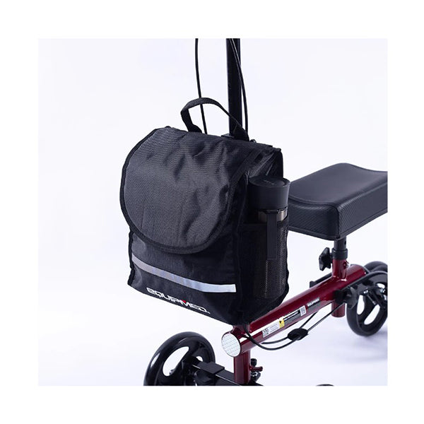 Knee Scooter Walker Dual Brakes Bag Broken Leg Ankle Foot Mobility Red