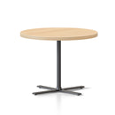 Lea Side And Coffee Table Oak Top Black Base 600Mm Dia X 457Mm H