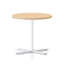 Koala Side And Coffee Table Oak Top White Base 500Mm Dia X 457Mm H
