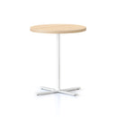 Koala Side And Coffee Table Oak Top White Base 500Mm Dia X 587Mm H