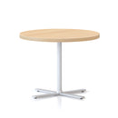 Lea Side And Coffee Table Oak Top White Base 600Mm Dia X 457Mm H