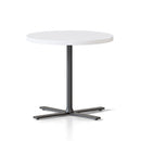 Koala Side And Coffee Table White Top Black Base 500Mm Dia X 457Mm H