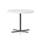 Koala Side And Coffee Table White Top Black Base 600Mm Dia X 457Mm H