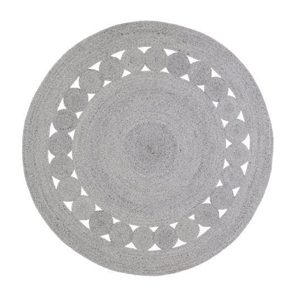 Kristi Cool Funky Round Blue Grey Rug 100Cm