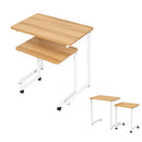 Mobile Laptop Desk Set 2-In-1 C-Shaped Nesting Table Oak