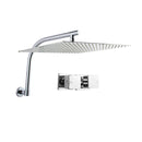 400Mm 16 Inch Square Stainless Steel Chrome Swivel Gooseneck Shower