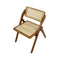 2X Foldable Rattan Dining Chairs In Walnut