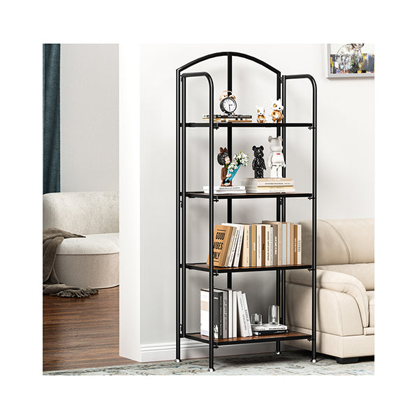Display Shelf Bookshelf Foldable Black