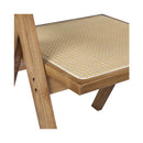 Solid Rattan Wood Wicker Dining Armchair In Natural Finish