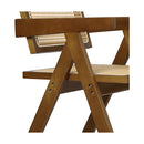 Wicker Dining Armchair In Walnut