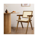 Wicker Dining Armchair In Walnut
