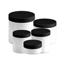 5X Plastic Cosmetic Jar Lids Empty White Container