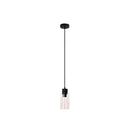 Black Cylindrical Glass Pendant