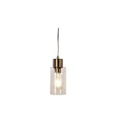 Satin Brass Cylindrical Glass Pendant