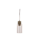 Satin Brass Cylindrical Glass Pendant