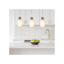 Satin Brass Cylindrical Glass Pendant