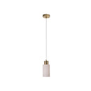 Satin Brass Cylindrical Glass Pendant