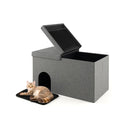 Cat Litter Box Enclosure Hidden Furniture With Urine Proof Litter Mat