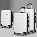 3Set 20-24-28 Inch Luggage with TSA Lock Spinner Travel Suitcase Carry On Hard Shell Luggage Case White