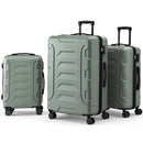 3pcs Luggage Suitcase Set Trolley Travel TSA Lightweight Hard Case Grey Green
