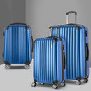 3 Set Luggage 20-24-28 Inch with Zipper Lock Carry On Hard Shell Travel Suitcase Luggage Case Blue