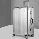 28 Inch Luggage with TSA Lock StainlessÔøΩSteelÔøΩWrappedÔøΩCorners Hard Shell Travel Suitcase Luggage Case Silver