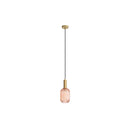 Rust Ribbed Glass Pendant