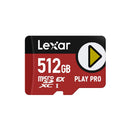 Lexar 512GB PLAY PRO microSDXC Express Card - High performance up to 900MB/s read and 600MB/s write Limited Lifetime Warranty.