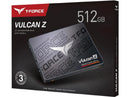 Team Group T-Force VULCAN Z 512GB 3D NAND TLC 2.5in SATA 3 R/W(MAX) 540MB/s/470MB/s 400TBW. 3 Years Warranty