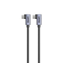 Unitek 1M USB-C Dual 90-Degree Power Cable 20V 5A Up to 480 Mbps 100W Grey Hook Color Box