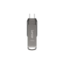 Lexar JumpDrive Dual Drive D400 USB 3.1 Type-C 64GB Five-year limited warranty