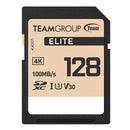 Team Group Elite SDXC UHS-I U3 High Speed Memory Card 128GB R/W (Max) 100MB/s 50MB/s V30
