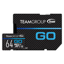 Team Group Go 4K MicroSDXC Memory Card 64GB R/W (Max) 100MB/s 50MB/s V30 UHS-I U3 With SD Adapter