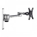Atdec Full Motion Wall Mount. Up to 32in screens Max load: 8kg (flat) 5.5kg (curved) VESA up to 100x100. Silver.