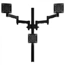 Atdec AWMS-3-TH467 Triple Monitor inStackin Desk Mount and Grommet Clamp Desk Fixing Black