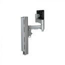 Atdec AWMS-4640 Single 460mm Monitor Arm + 400mm Post / 12kg (26.5lb) Flat Screen 10kg (22lb) Curved Screen + Grommet Clamp Desk Fixing Silver