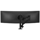 Atdec AWMS-HX40 Heavy Duty Dynamic Arm on Post. Max Load: 6-14kg (Flat) 12kg (Curved) Grommet Clamp Desk Fixing Black