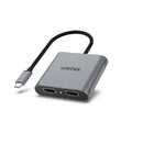 Unitek USB-C to Dual HDMI 4K Adapter 60Hz with MST for Windows Devices Grey