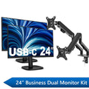 Philips 24in Business Dual Monitor Docking Kit 1x 24in FHD Business Monitors 1x 24in FHD USB-C Docking Business Monitor and 1x Shintaro Dual Monitor Arm