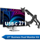 Philips 27in Business Dual Monitor Docking Kit 1x 27in QHD Business Monitors 1x 27in QHD USB-C Docking Business Monitor and 1x Shintaro Dual Monitor Arm
