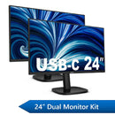 Philips 24in Business Dual Monitor Docking Kit 1x 24in FHD Business Monitors and 1x 24in FHD USB-C Docking Business Monitor