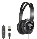 Shintaro USB-C Over-Ear Headset w/ In-Line Mic Volume Control USB-C to USB-A Adapter 40mm Drivers for iPad Tablets Chromebooks Laptops