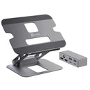 J5create JTS427 Multi-Angle Dual HDMI Docking Laptop Stand with USB-C 100W PD Pass Through (USB-C to HDMI x2 2x USB-A USB-C Host USB-C PD RJ45)