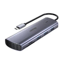 Unitek 9-in-1 USB-C 4K Hub with Dual Display Dual Card Reader USB-C PD 100W Grey