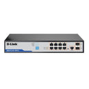 D-Link DGS-F1210 10-Port Gigabit Smart Managed PoE+ Switch with 8 PoE RJ45 and 2 SFP Ports